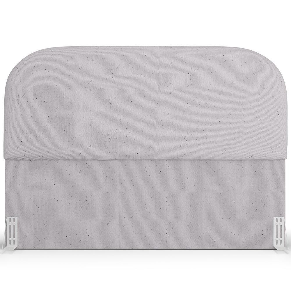 Cabeceira Cama Box Queen 160cm Lanna Com Puff Recamier Doha W01 Linho Cinza - Lyam Decor - 7
