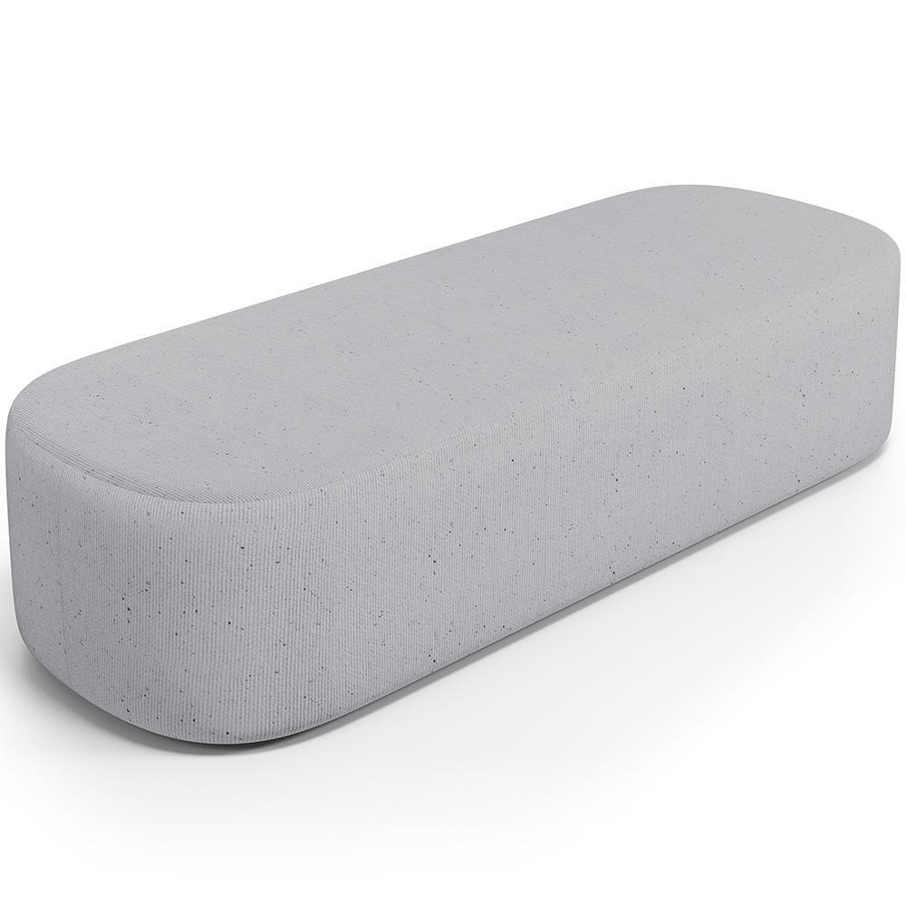 Cabeceira Cama Box Queen 160cm Lanna Com Puff Recamier Doha W01 Linho Cinza - Lyam Decor - 10