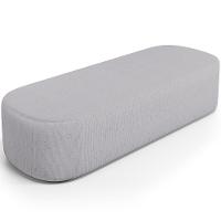 Cabeceira Cama Box Queen 160cm Lanna Com Puff Recamier Doha W01 Linho Cinza - Lyam Decor - 10