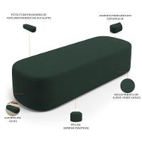 Cabeceira Cama Box Queen 160cm Lanna Com Puff Recamier Doha W01 Suede Verde Musgo - Lyam Decor - 2