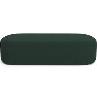 Cabeceira Cama Box Queen 160cm Lanna Com Puff Recamier Doha W01 Suede Verde Musgo - Lyam Decor