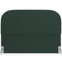 Cabeceira Cama Box Queen 160cm Lanna Com Puff Recamier Doha W01 Suede Verde Musgo - Lyam Decor - 5