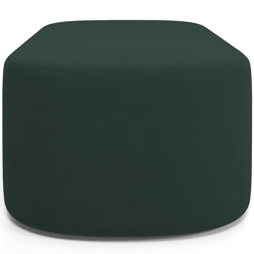Cabeceira Cama Box Casal 140cm Lanna Com Puff Recamier Doha W01 Suede Verde Musgo - Lyam Decor - 6