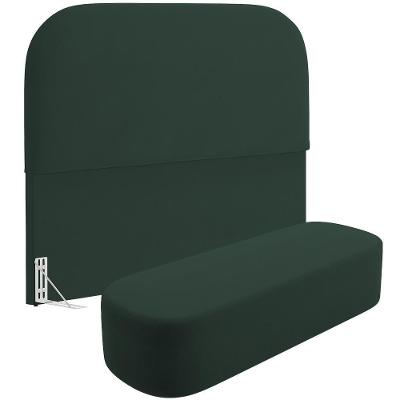Cabeceira Lanna Casal 140cm Estofada Fixação no Box Madeira Maciça Suede Verde
