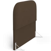 Cabeceira Cama Box Queen 160cm Lanna Com Puff Recamier Doha W01 Suede Marrom - Lyam Decor - 2