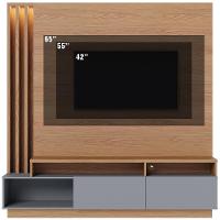 Estante Painel Para Tv 65 Pol Com Led Alencar C04 Freijó Cinza Fosco - Lyam Decor - 3
