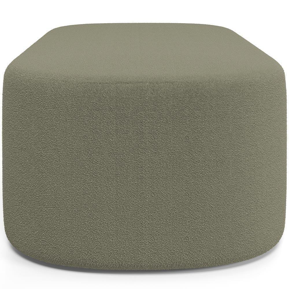 Cabeceira Cama Box Queen 160cm Lanna Com Puff Recamier Doha W01 Bouclê Oliva - Lyam Decor - 6