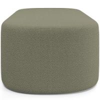 Cabeceira Cama Box Queen 160cm Lanna Com Puff Recamier Doha W01 Bouclê Oliva - Lyam Decor - 6