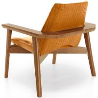 Kit 02 Poltronas Decorativa Para Sala De Estar Living Base Madeira Becker L02 Couríssimo Whisky - Lyam Decor