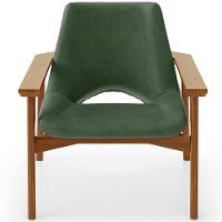 Kit 02 Poltronas Decorativa Para Sala De Estar Living Base Madeira Becker L02 Couríssimo Verde Musgo - Lyam Decor - 5