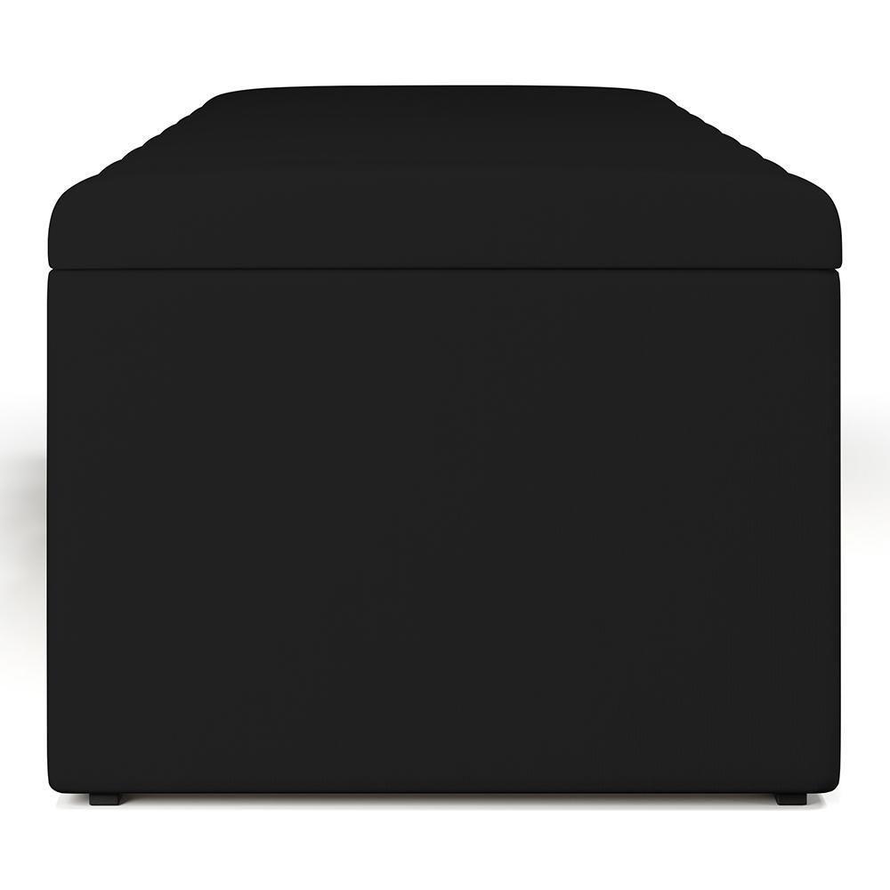 Calçadeira Recamier Baú Para Cama De Casal King Dália 195x50 Cm W01 Suede Preto - Lyam - 4