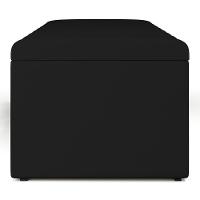 Calçadeira Recamier Baú Para Cama De Casal King Dália 195x50 Cm W01 Suede Preto - Lyam