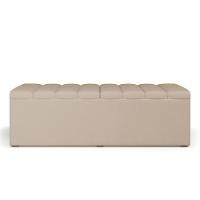 Calçadeira Recamier Baú Para Cama De Casal King Dália 195x50 Cm W01 Suede Bege - Lyam - 5