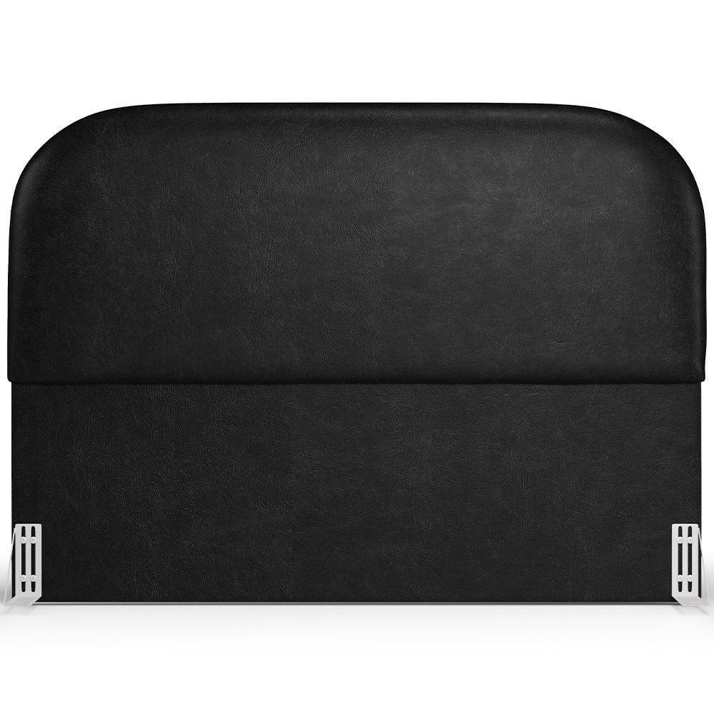 Cabeceira Cama Box Queen 160cm Lanna Com Puff Recamier Doha W01 Couríssimo Preto - Lyam Decor - 8