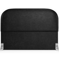 Cabeceira Cama Box Queen 160cm Lanna Com Puff Recamier Doha W01 Couríssimo Preto - Lyam Decor - 8