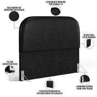 Cabeceira Cama Box Queen 160cm Lanna Com Puff Recamier Doha W01 Couríssimo Preto - Lyam Decor - 10