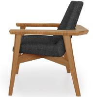 Kit 02 Poltronas Decorativa Para Sala De Estar Living Base Madeira Becker L02 Linho Cinza Escuro - Lyam Decor - 2