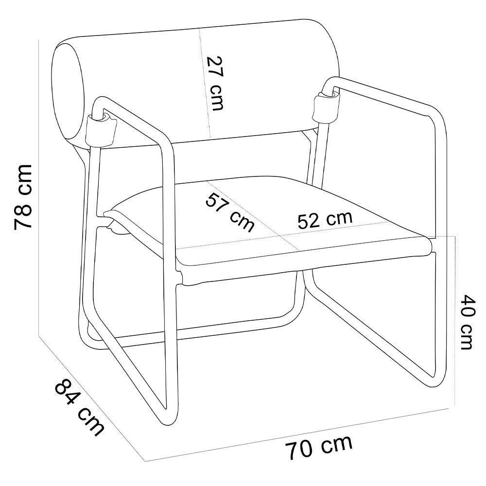Kit 02 Poltronas Decorativa Sala Living Base Aço Titânio Volvere C06 Prime Bouclê Mostarda - Lyam Decor - 4