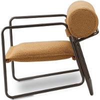 Kit 02 Poltronas Decorativa Sala Living Base Aço Titânio Volvere C06 Prime Bouclê Mostarda - Lyam Decor - 3