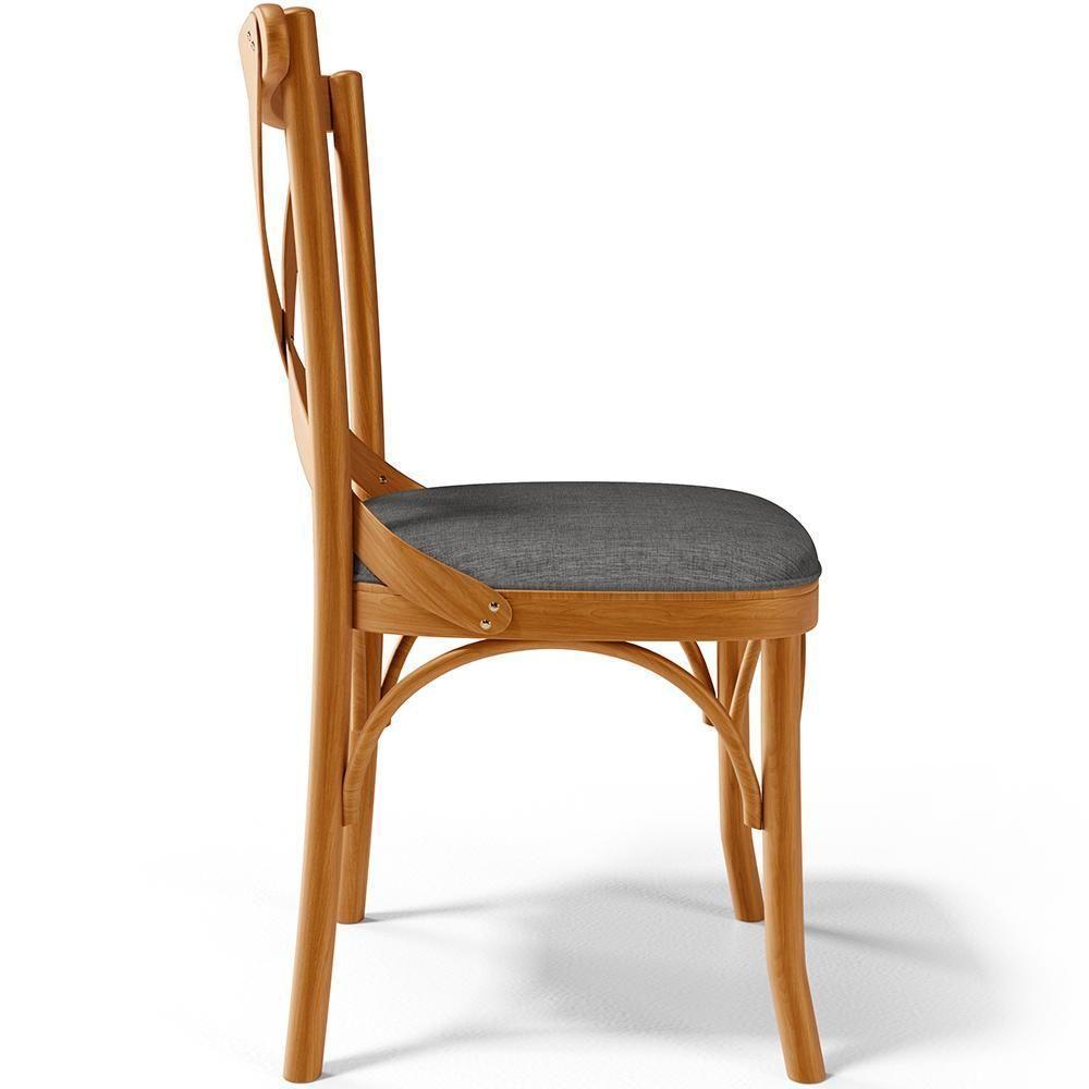 Cadeira Para Sala De Jantar E Estar Living Estofada ávila L02 Linho Cinza Escuro - Lyam - 3