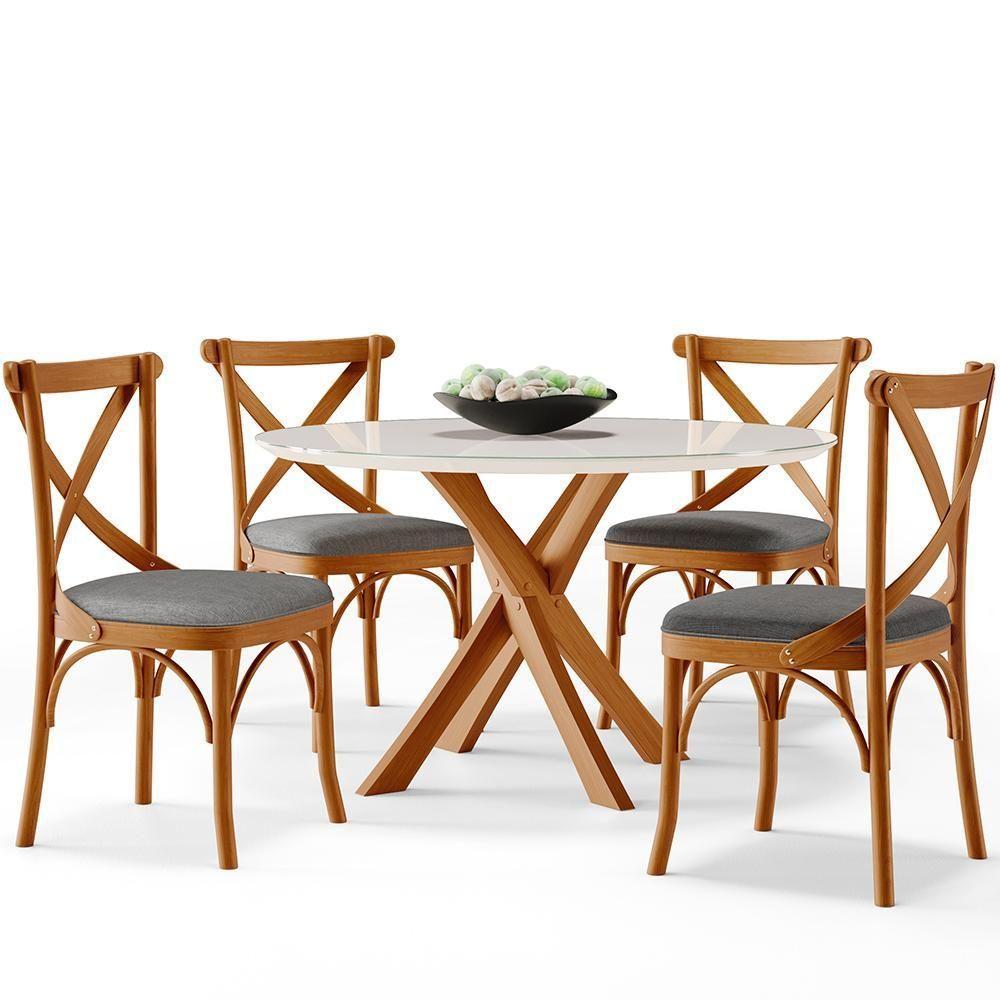 Cadeira Para Sala De Jantar E Estar Living Estofada ávila L02 Linho Cinza Escuro - Lyam - 5