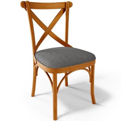 Cadeira Para Sala De Jantar E Estar Living Estofada ávila L02 Linho Cinza Escuro - Lyam