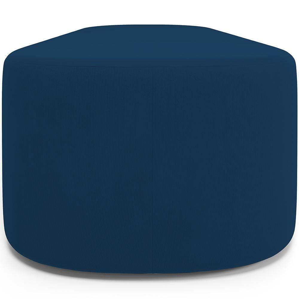 Cabeceira Cama Box Casal 140cm Lanna Com Puff Recamier Doha W01 Suede Azul Marinho - Lyam Decor - 6