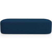 Cabeceira Cama Box Casal 140cm Lanna Com Puff Recamier Doha W01 Suede Azul Marinho - Lyam Decor - 7