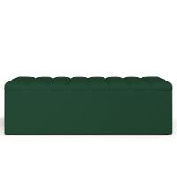 Calçadeira Recamier Baú Para Cama De Casal King Dália 195x50 Cm W01 Suede Verde Musgo - Lyam - 5
