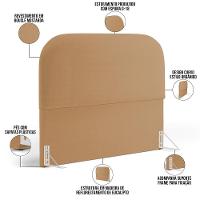 Cabeceira Cama Box Queen 160cm Orgânica Lanna W01 Bouclê Mostarda - Lyam Decor