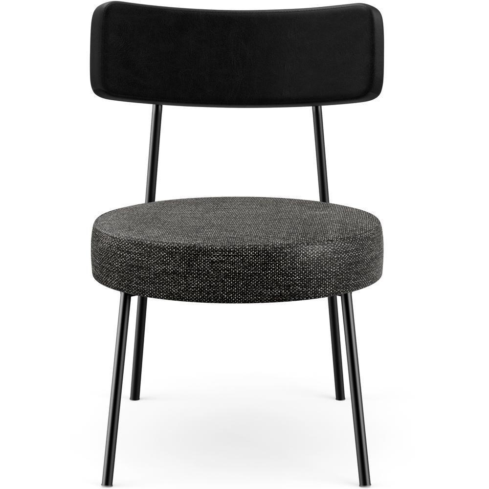 Kit 02 Poltronas Decorativas Para Sala De Estar Base Fixa Londres L02 Couríssimo Preto Linho Chumbo - Lyam - 3