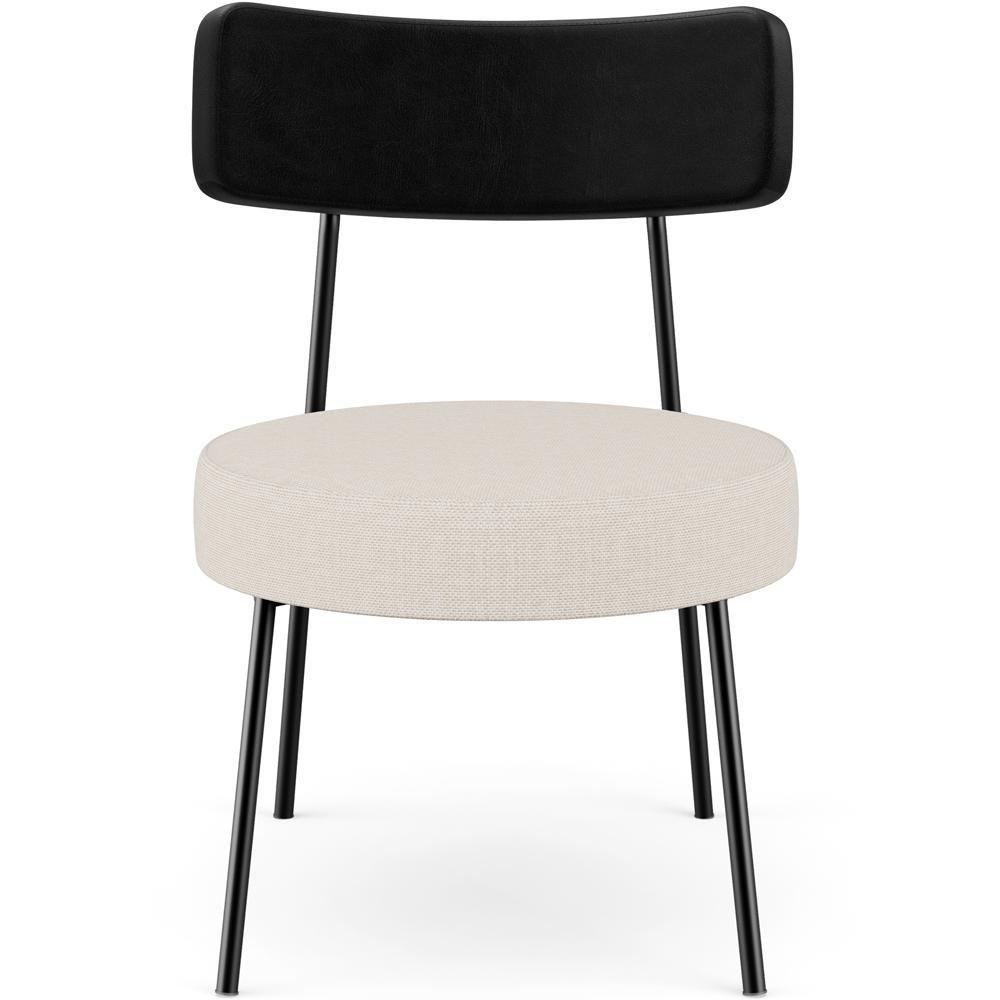 Kit 02 Poltronas Decorativas Para Sala De Estar Base Fixa Londres L02 Couríssimo Preto Linho Cru - Lyam - 3