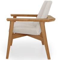 Kit 02 Poltronas Decorativa Para Sala De Estar Living Base Madeira Becker L02 Linho Cru - Lyam Decor - 2