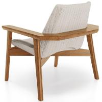 Kit 02 Poltronas Decorativa Para Sala De Estar Living Base Madeira Becker L02 Linho Cru - Lyam Decor