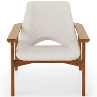 Kit 02 Poltronas Decorativa Para Sala De Estar Living Base Madeira Becker L02 Linho Cru - Lyam Decor - 5