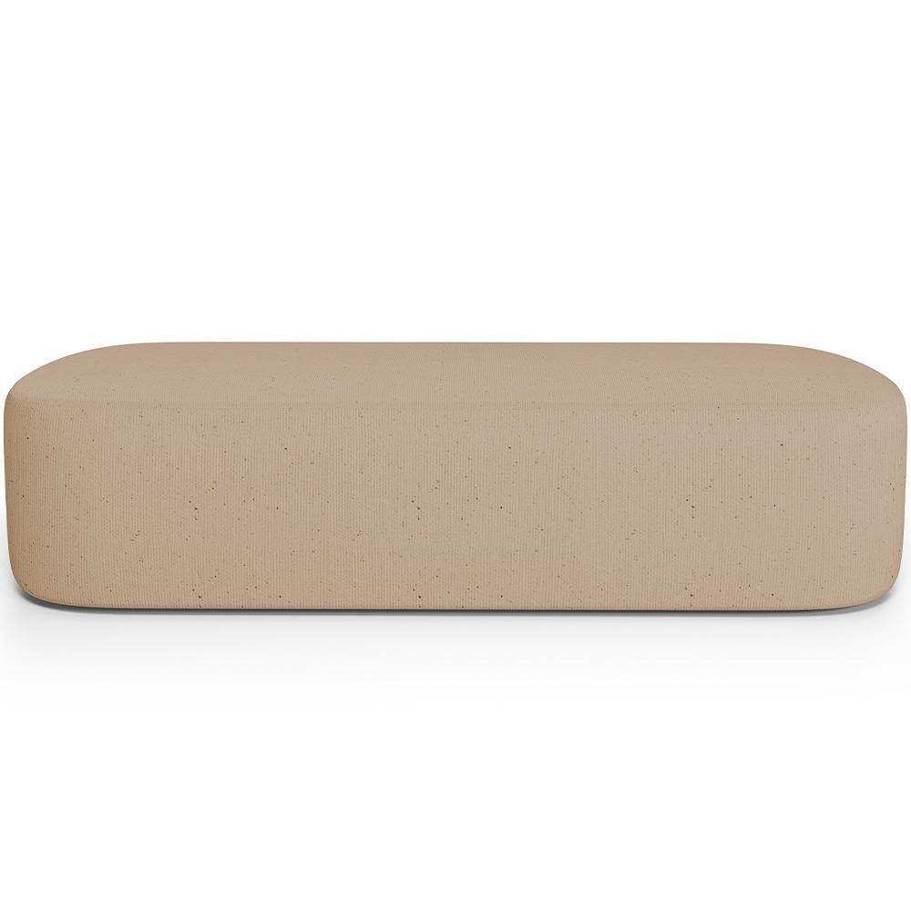 Cabeceira Cama Box King 195cm Lanna Com Puff Recamier Doha W01 Linho Bege Escuro - Lyam Decor - 7