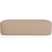 Cabeceira Cama Box King 195cm Lanna Com Puff Recamier Doha W01 Linho Bege Escuro - Lyam Decor - 7