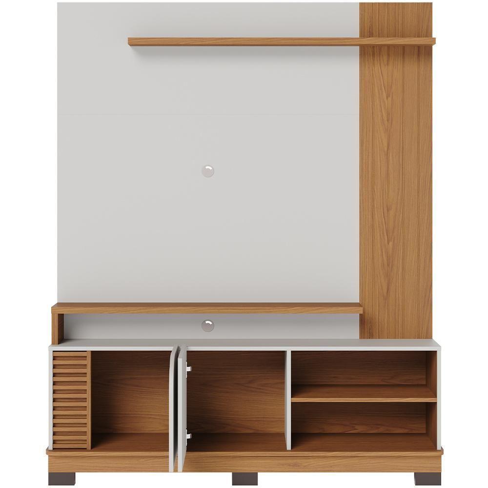 Estante Painel Para Tv 65 Pol 152cm Mayer C04 Off White Matte Freijó - Lyam Decor - 6