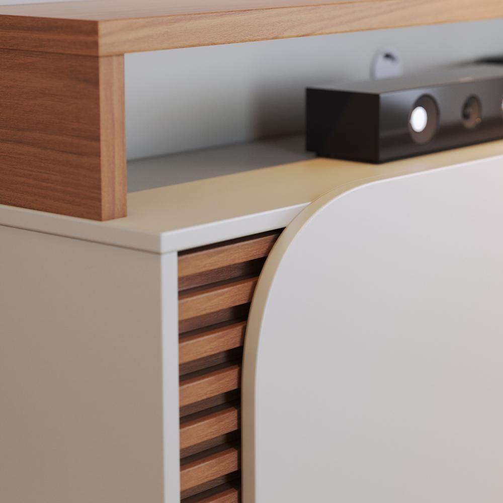 Estante Painel Para Tv 65 Pol 152cm Mayer C04 Off White Matte Freijó - Lyam Decor - 7