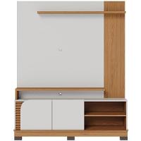 Estante Painel Para Tv 65 Pol 152cm Mayer C04 Off White Matte Freijó - Lyam Decor - 1