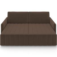 Sofá Cama Retrátil Para Sala De Estar 220cm Porthos M03 Veludo Marrom - Lyam Decor - 5