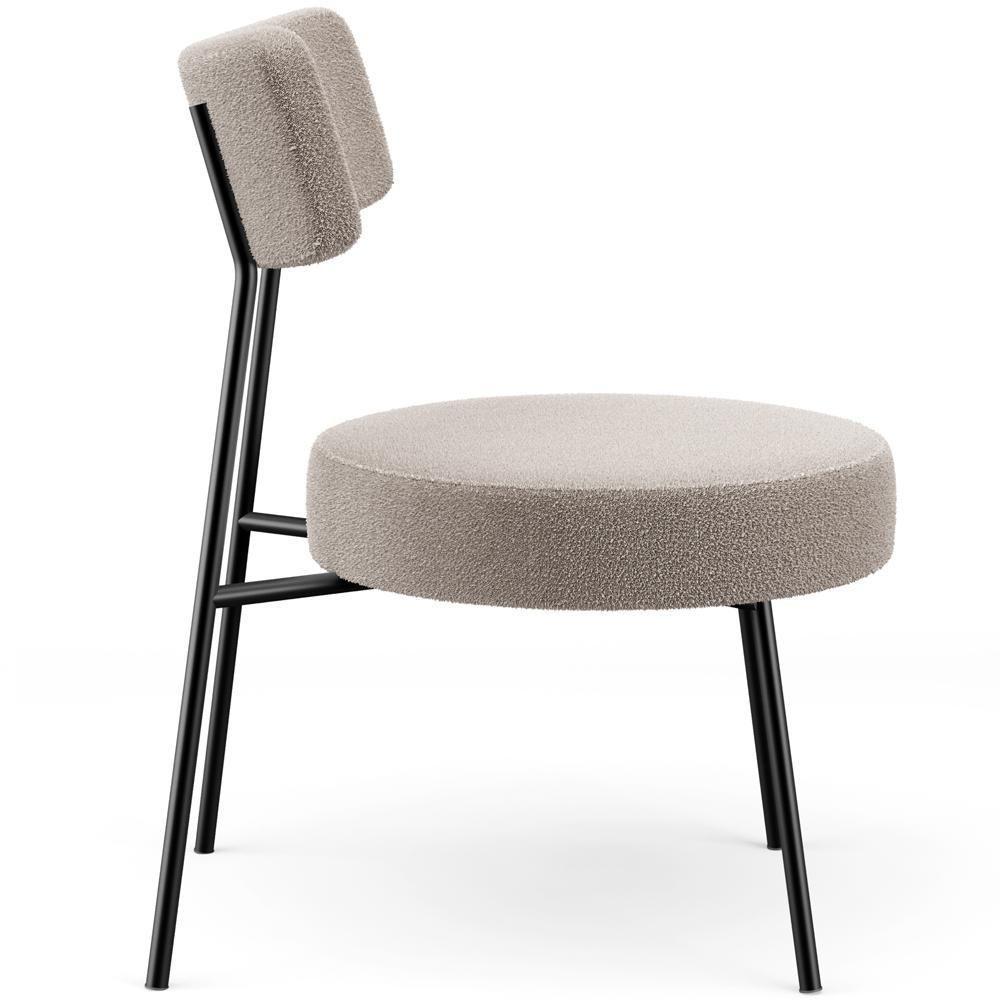 Kit 02 Poltronas Decorativas Para Sala De Estar Base Fixa Londres L02 Bouclê Bege - Lyam - 8