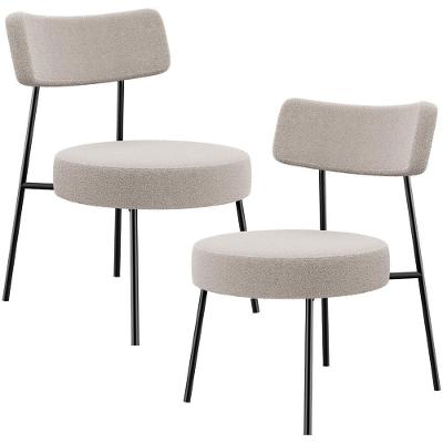 Kit 02 Poltronas Decorativas Londres L02 Para Sala De Estar Bouclê Bege Lyam Decor