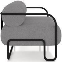 Kit 02 Poltronas Decorativa Pés Industrial Moscou K01 Bouclê Cinza - Lyam Decor - 2