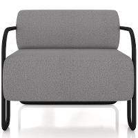 Kit 02 Poltronas Decorativa Pés Industrial Moscou K01 Bouclê Cinza - Lyam Decor - 5