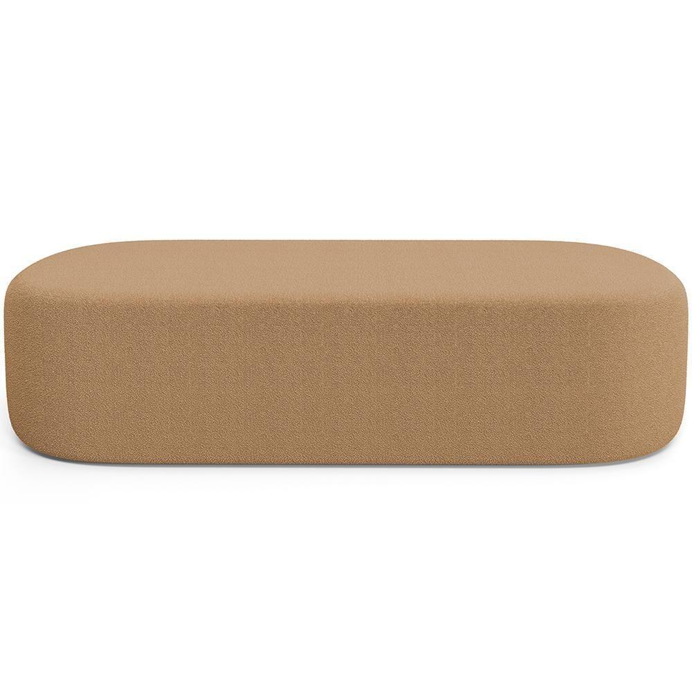 Cabeceira Cama Box King 195cm Lanna Com Puff Recamier Doha W01 Bouclê Mostarda - Lyam Decor - 7