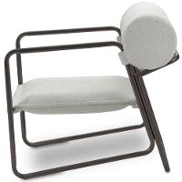 Kit 02 Poltronas Decorativa Sala Living Base Aço Titânio Volvere C06 Prime Bouclê Cru - Lyam Decor - 3