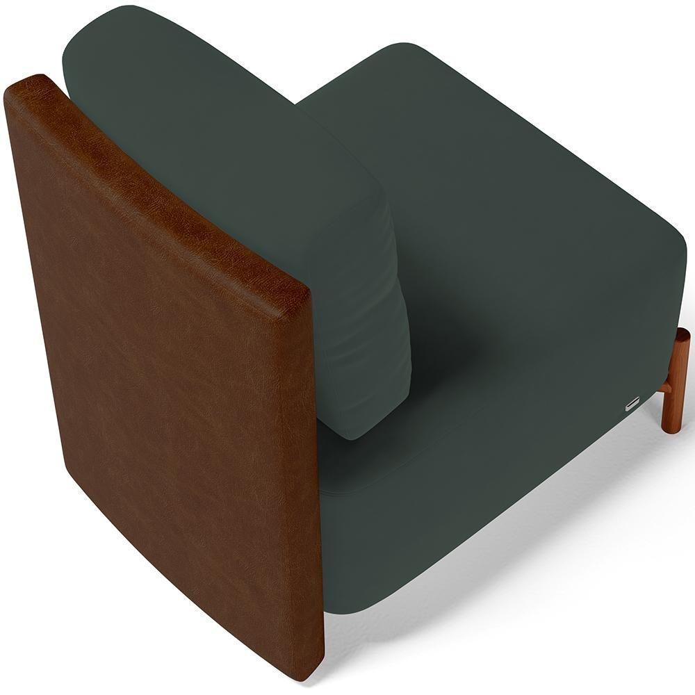 Kit 02 Poltronas Decorativa Sala Estar Living Hungria L02 Couríssimo Marrom Suede Verde Musgo - Lyam - 2