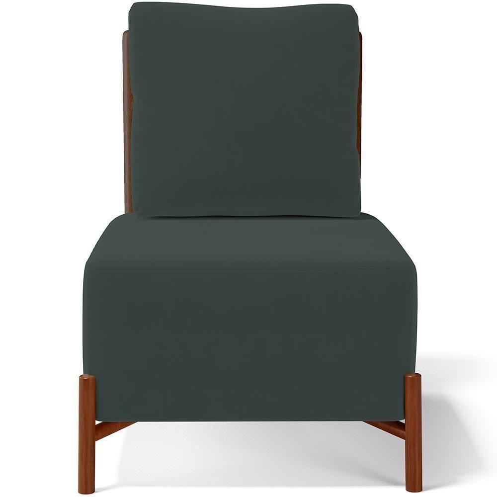 Kit 02 Poltronas Decorativa Sala Estar Living Hungria L02 Couríssimo Marrom Suede Verde Musgo - Lyam - 4