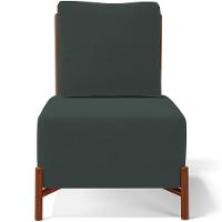 Kit 02 Poltronas Decorativa Sala Estar Living Hungria L02 Couríssimo Marrom Suede Verde Musgo - Lyam